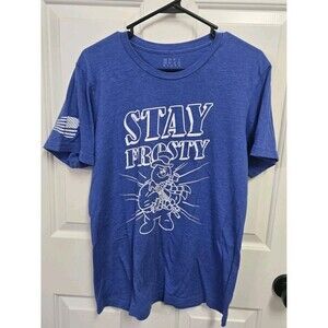 Musa Store Stay Frosty Tactical Graphic T Shirt Blue Mens Medium M Veteran 2A